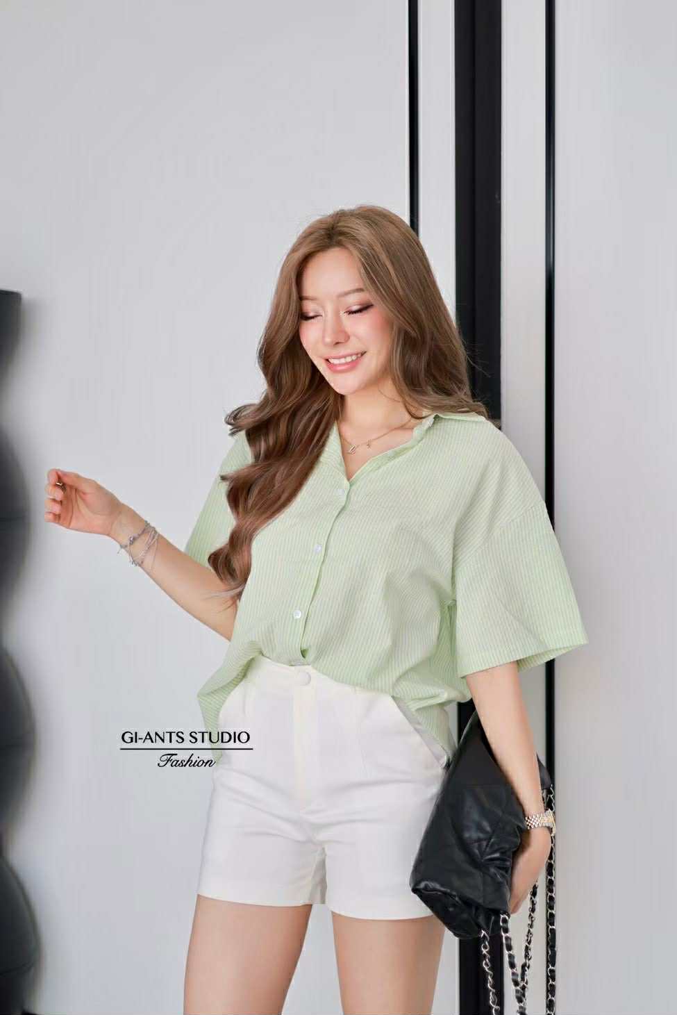 Stripe Button Up Blouse