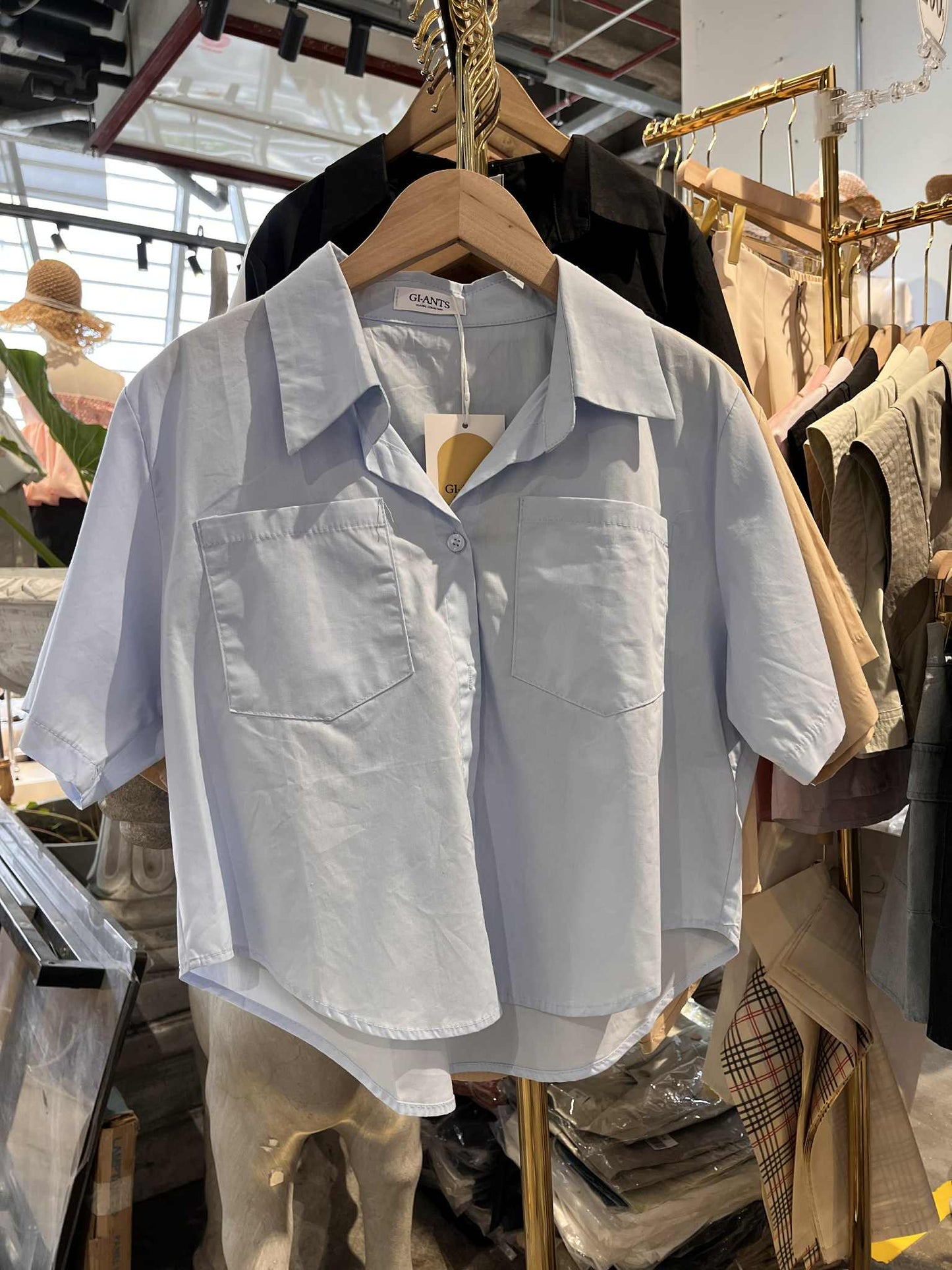 Cropped Button Up Blouse by Gi-ants