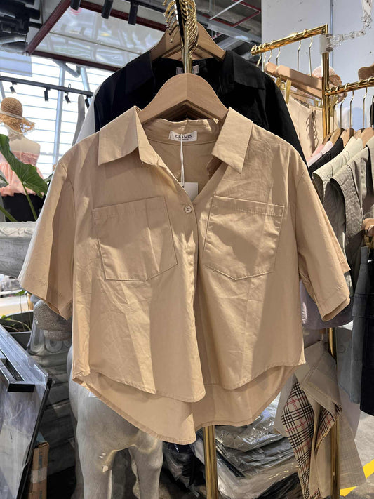 Cropped Button Up Blouse by Gi-ants
