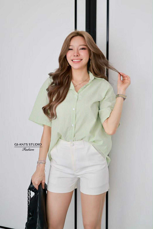 Stripe Button Up Blouse