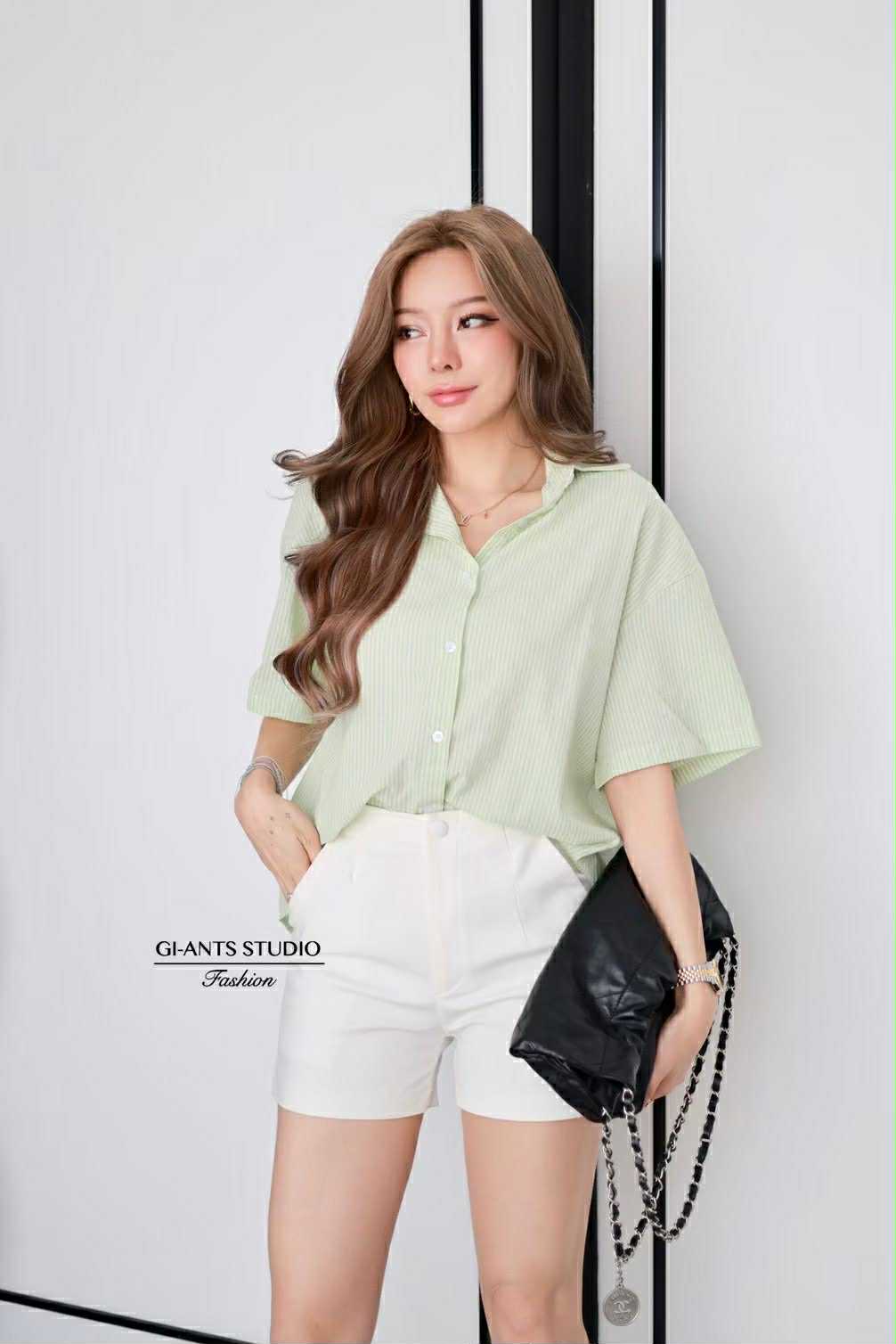 Stripe Button Up Blouse